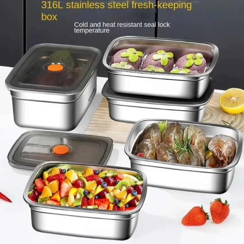 Meal Prep Lunch Boxes - Contenitore per Pranzo Ermetico in Acciaio