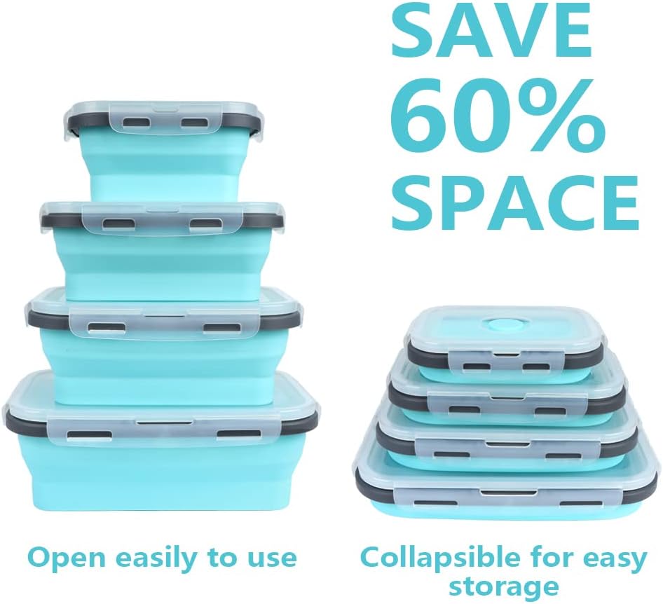 Meal Prep Kit - Contenitori pieghevoli per alimenti da 4
