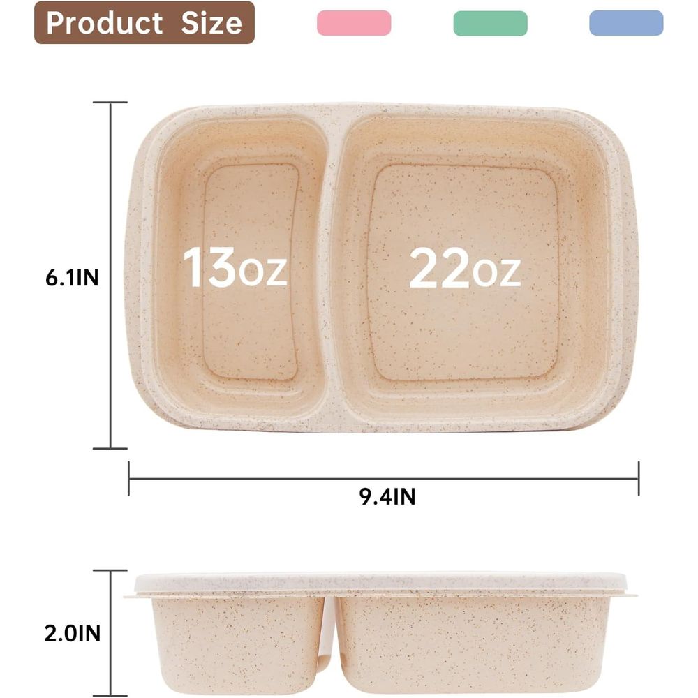 Set di 4 Contenitori Bento, 2  - Meal Prep Lunch Boxes recensione e prezzo